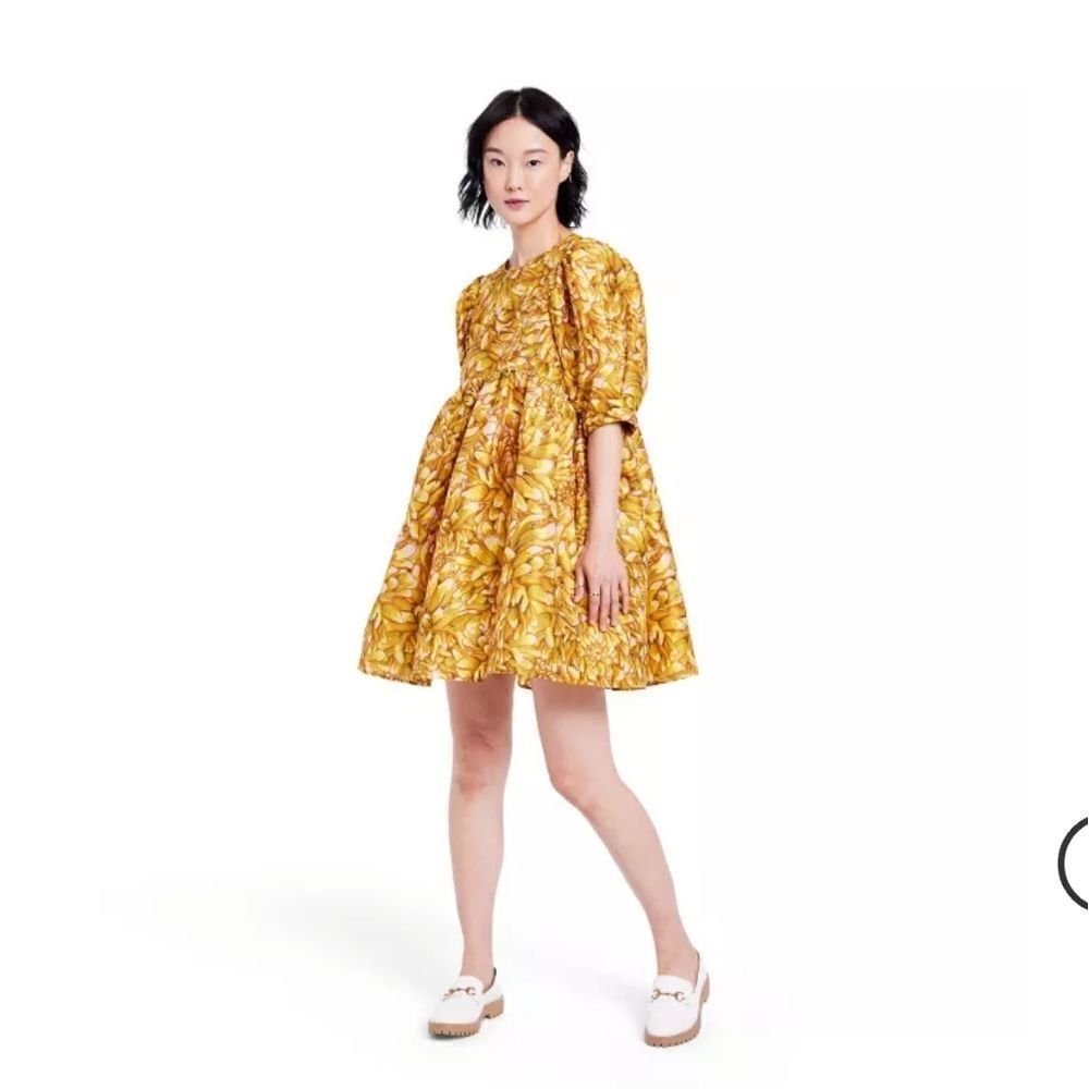 NEW WITH TAGS KIKA VARGAS FOR TARGET MUM FLORAL PUFF SLEEVE MINI DRESS